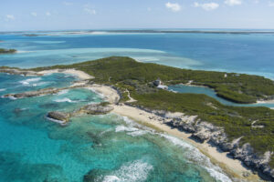 east ariel view of the beach at elizabeth island