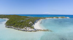 ariel view of the beach where the clubhouse will be on elizabeth island